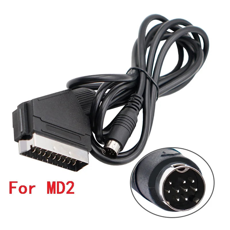Câble péritel RGB de 1.8m pour PS2/PS1/PS3/SEGA Mega Drive1/MD2/DC Dreamcast/Saturn/XBOX/XBOX 360, Consoels de jeux vidéo rétro