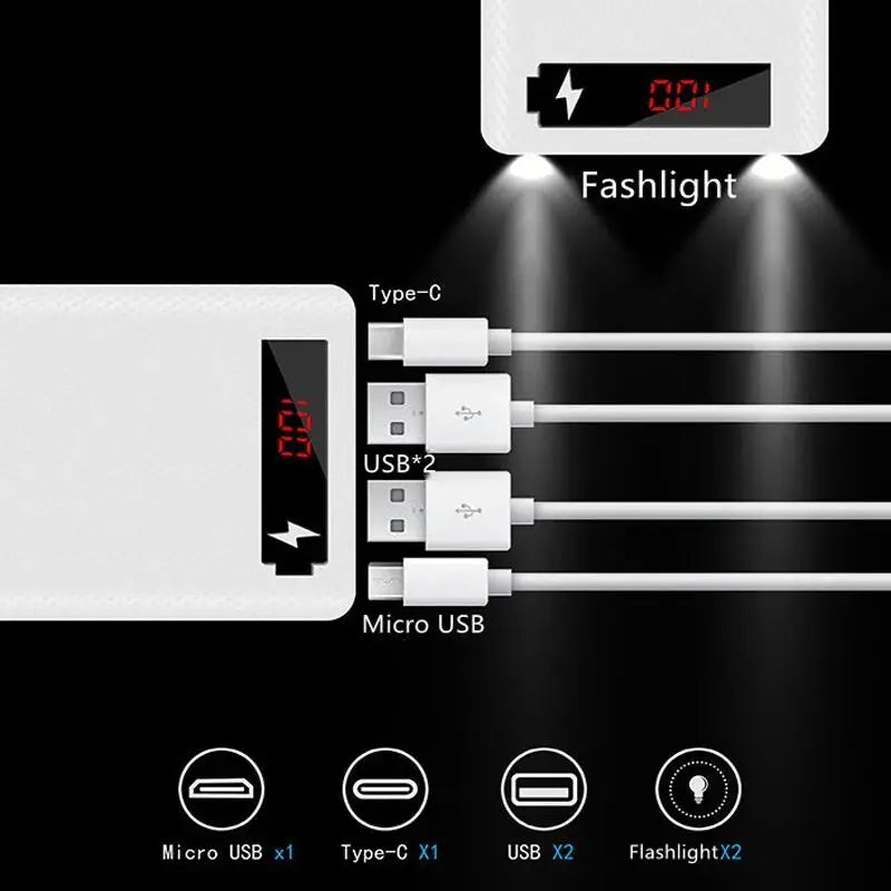 Boîtier de rangement pour batteries 8/10*18650 sans soudure, double USB, étui de batterie externe DIY, support de batterie 8/10*18650, chargeurs rapides PD
