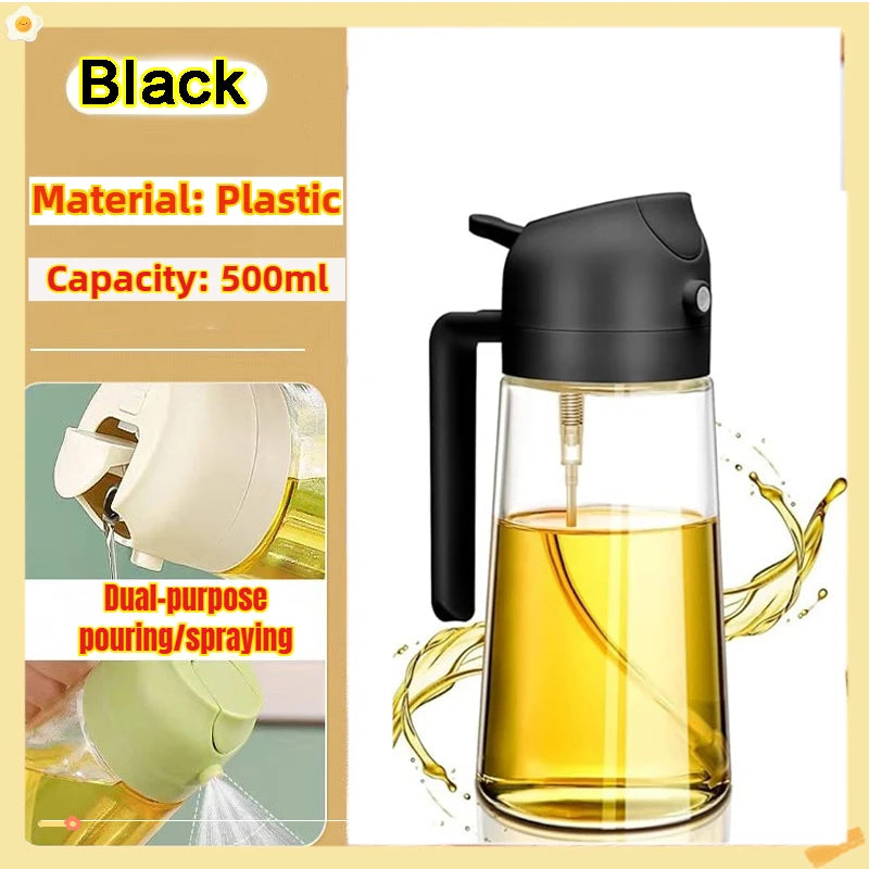 Botella pulverizadora de aceite de oliva para barbacoa, pulverizador de aceite de oliva de plástico, botella vacía, botella de vinagre o brocha de aceite, 200/300/500ml