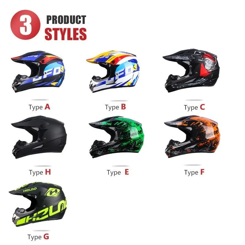 Casque de moto tout-terrain professionnel pour adultes et enfants, casque de moteur de course DOT de descente, cadeau gratuit