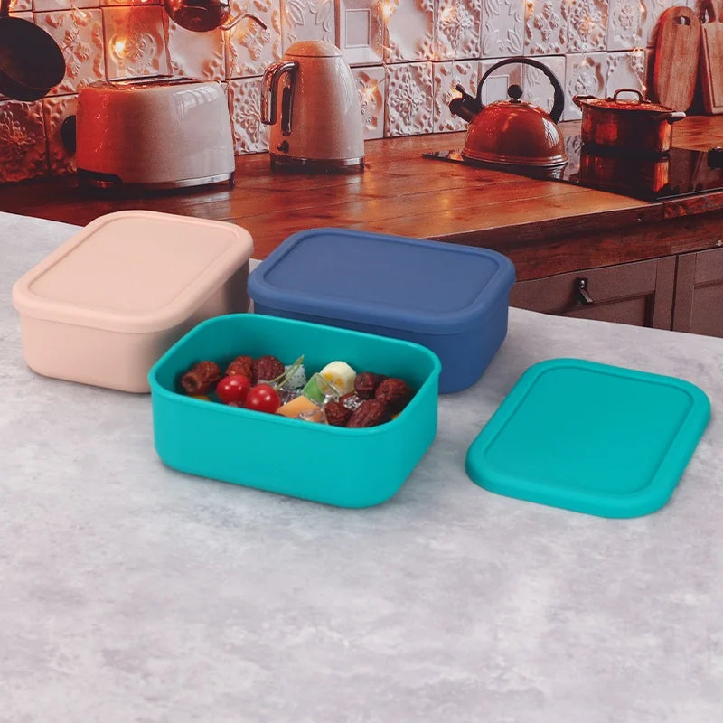 Conteneur à déjeuner en silicone boîte bento — anti-fuite, sans BPA, lavable au lave-vaisselle