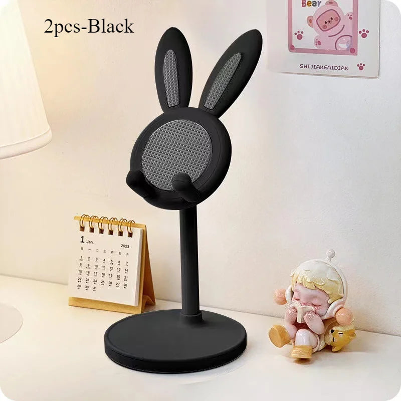 Le support de téléphone portable lapin mignon, peut soulever et ajuster les accessoires de téléphone de bureau, support de téléphone, poignée de téléphone
