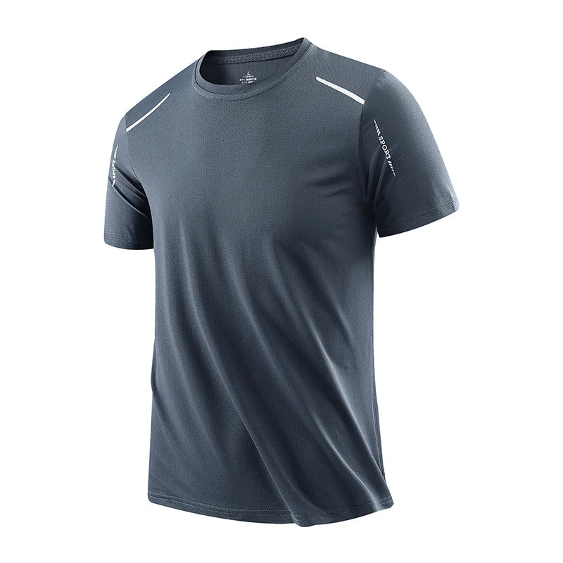 CHRLCK Men's Quick Dry Running T-Shirts Breathable Hiking Fishing T-Shirts Soft Elasticity Outdoor Sports Short Sleeve Summer Shirt