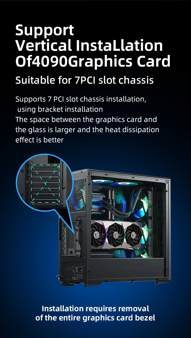 PCIE 3.0 4.0x16 Kit de Support de GPU Vertical universel Riser ATX Matx boîtier VGA carte graphique Support de direction Support