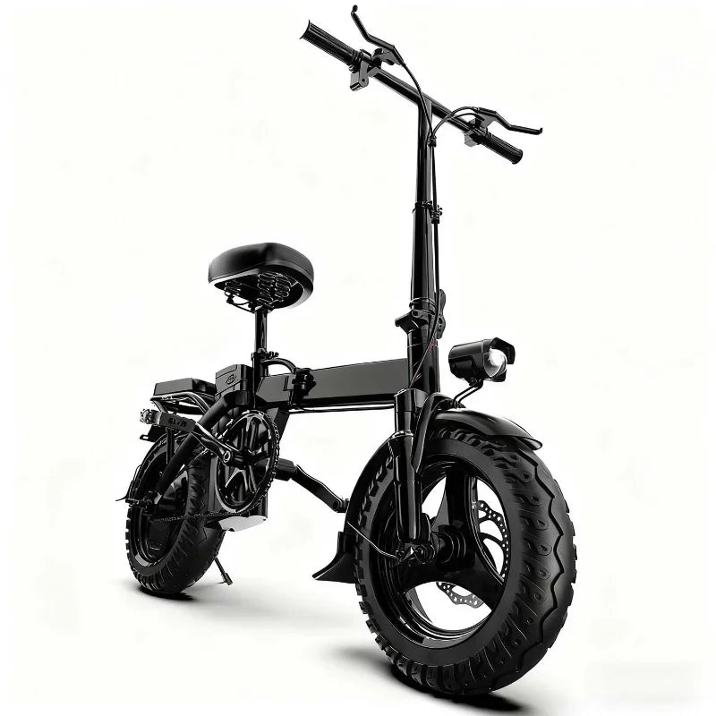 【Brand+】Adult Electric Bike 1000w, 48v, Aluminum Alloy, 14 inch, Electric Bicycle, Adjustable Front Brake, Seat, for Cycling, Electric Bike