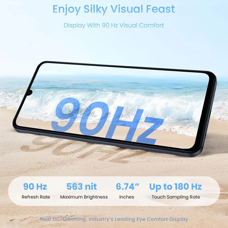 Realme Note 70T AI Smartphone Version mondiale 6.75 pouces 90Hz écran 6000mAh batterie 13MP Al caméra octa-core Chipset IP54