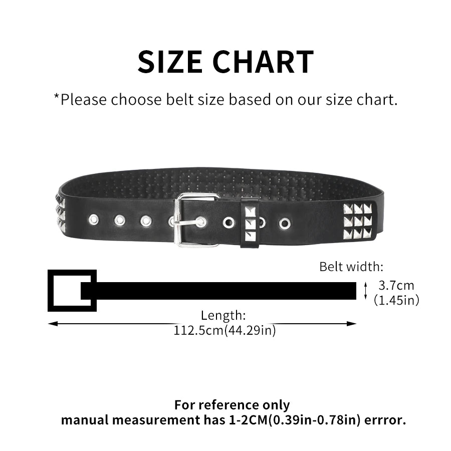 Trendy Rivet Heavy Metal Belt Men Women Punk Nightclub Rock Style Belt Jeans Belt Y2K Belt Fashion Decoration Women Belt