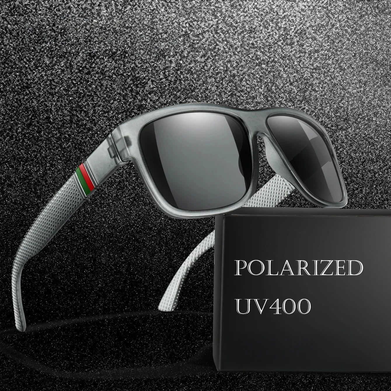 Men's Classic Square Polarized Sunglasses for Fishing, Outdoor Driving, Cycling, Running, Vintage, Large Frame, UV400