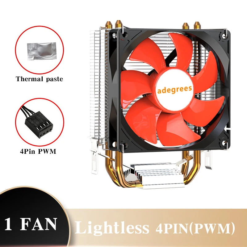 Refroidisseur d'air CPU X79 X99 3 broches PWM 4 broches ventilateur de refroidissement de processeur silencieux pour Intel LGA 1151 1155 1200 1700 2011 AMD AM3 AM4 radiateur PC