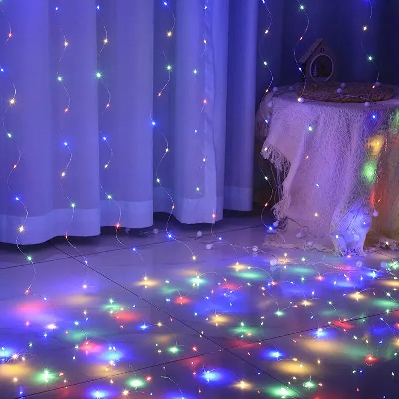1pc USB 3x3/3*2/3*1 LED rideau chambre lumières guirlande de noël fée lumière feston mariage maison chambre décoration éclairage