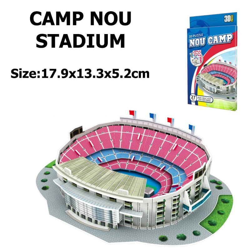 Terrain de Football Miniature en 3D, Puzzle à Faire Soi-Même, Modèles de Stades de renommée Mondiale, Jeu Périphérique, Jouets, Cadeaux d'Anniversaire, DDJ