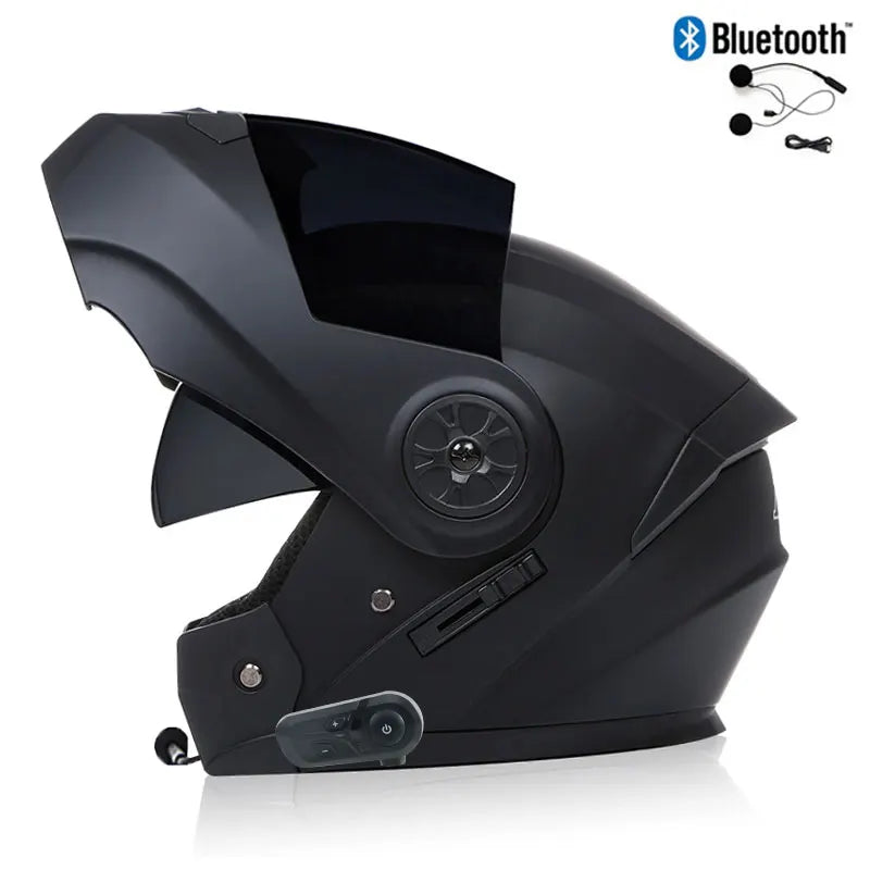 Casque Moto Bluetooth Intégral Homme — Motocross Rabattable Certifié DOT