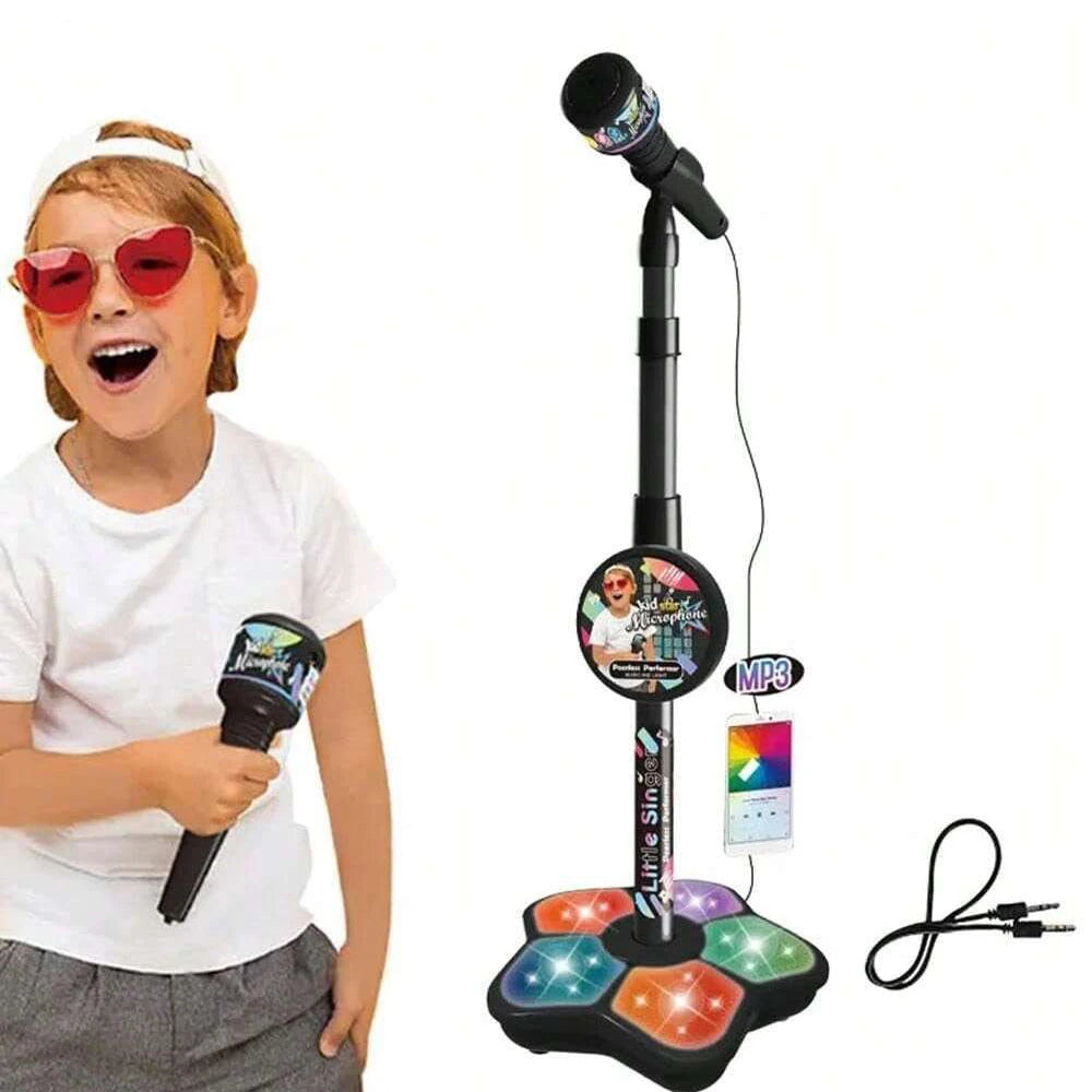 Jouet de support de microphone pour enfants, électronique de karaoké portable pour enfants, support de microphone de karaoké de fête durable, machine de karaoké pour enfants