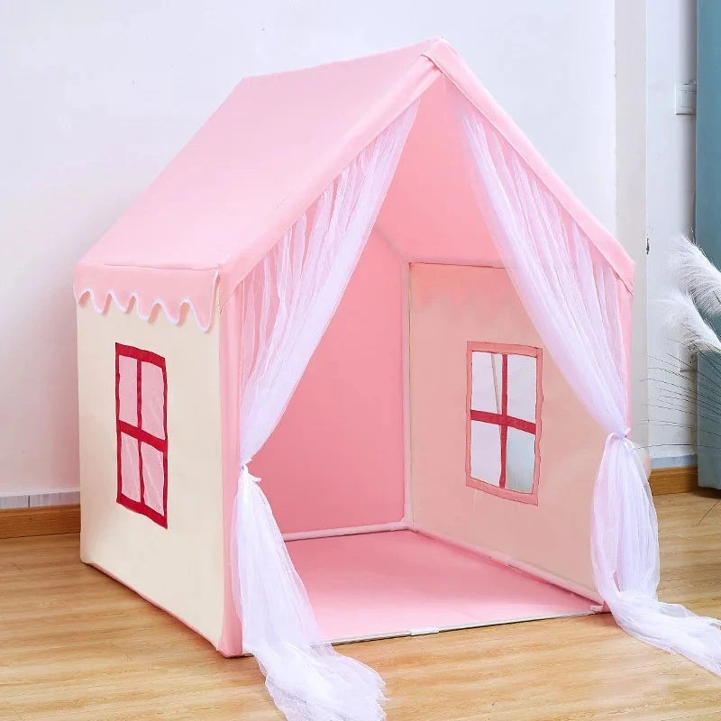 Tente tipi portable pour enfants, maison de jeu pour bébé, rose, bleu, jouet intérieur et extérieur, maison de princesse