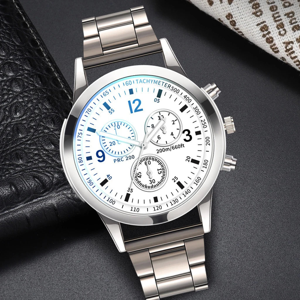 1/2 pièces montres d'affaires pour hommes montre à Quartz avec Bracelet en acier pour hommes de mode avec Bracelet (boîte non incluse)