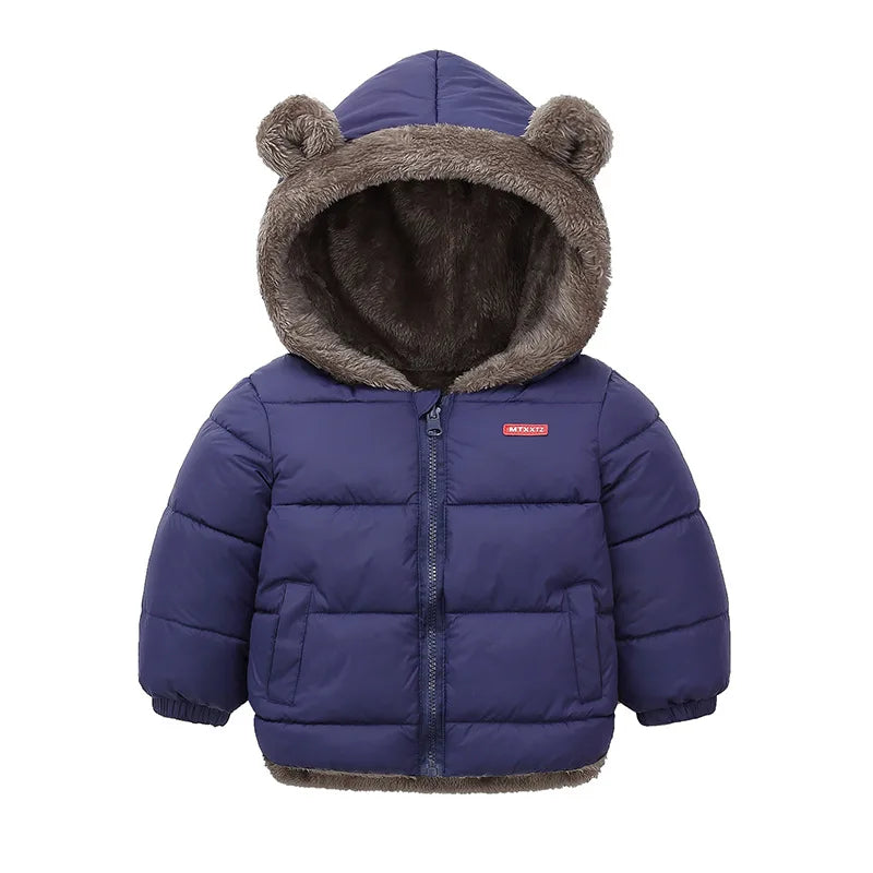 Bébé garçons filles veste à capuche vêtements d'extérieur en coton manteau polaire épais pour enfants vestes rembourrées en cachemire hiver garçons filles manteaux chauds