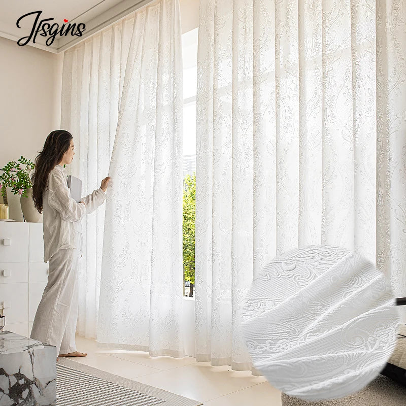 Rideau semi-transparent solide pour salon — porte de balcon, tulle, mariage, personnalisé