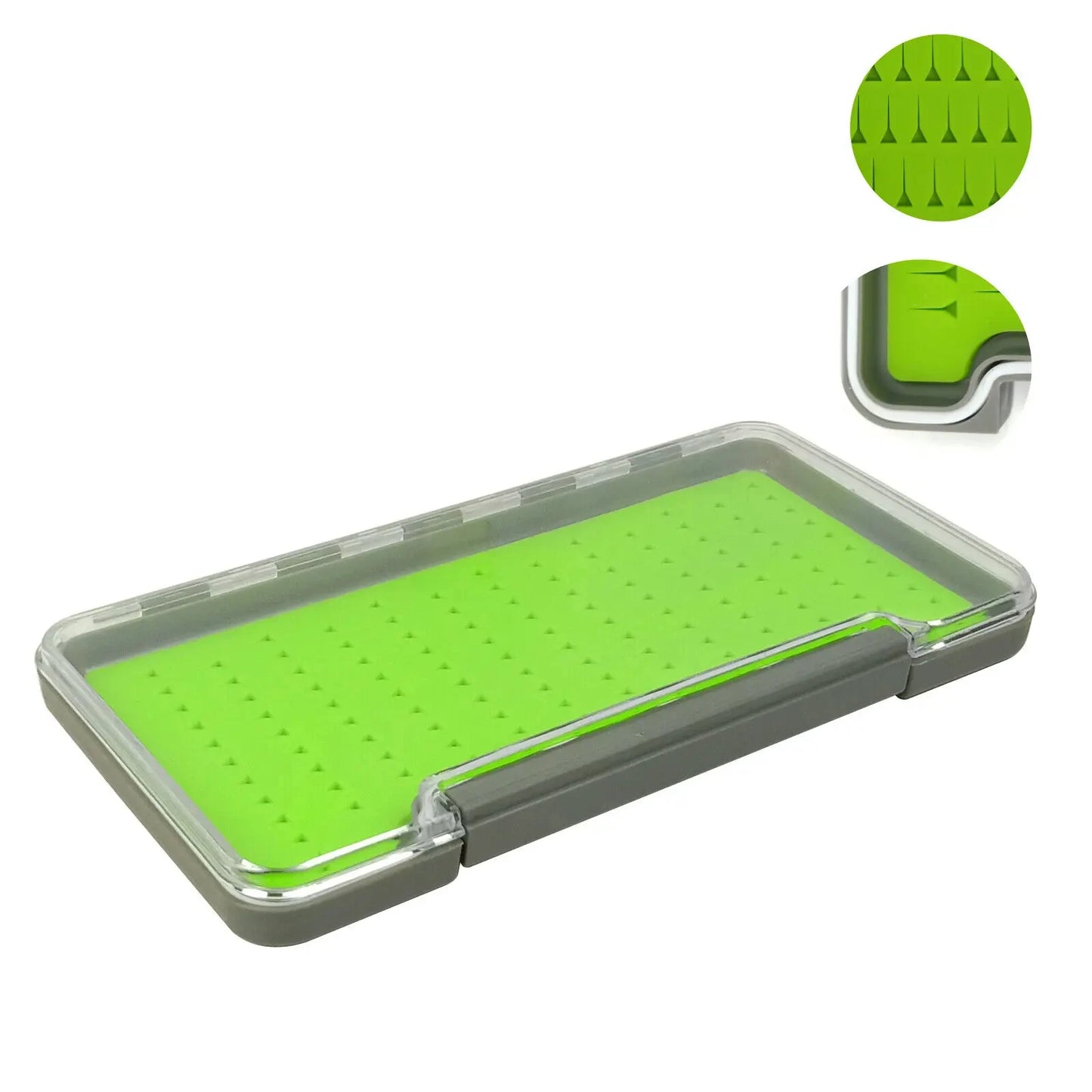 Aventik 100% boîte à mouche étanche coussin de Silicone mousse boîte de pêche transparente stockage de pêche