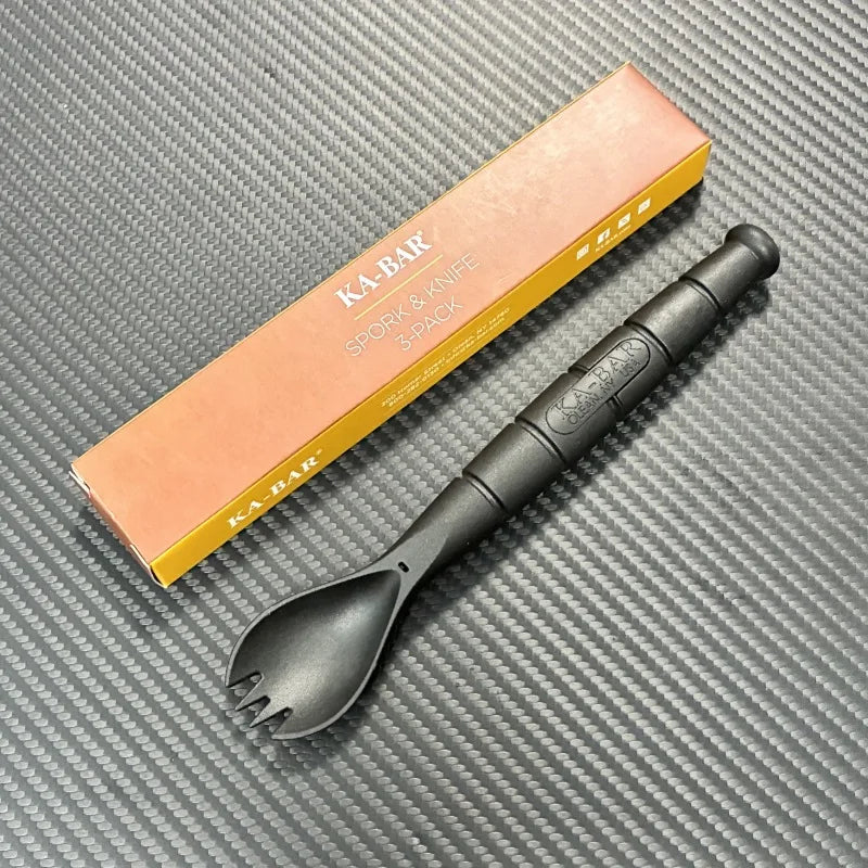 Mini ensemble de couverts tactiques EDC, outil multifonction d'extérieur, fourchette cuillère couteau Combo Camping randonnée équipement essentiel