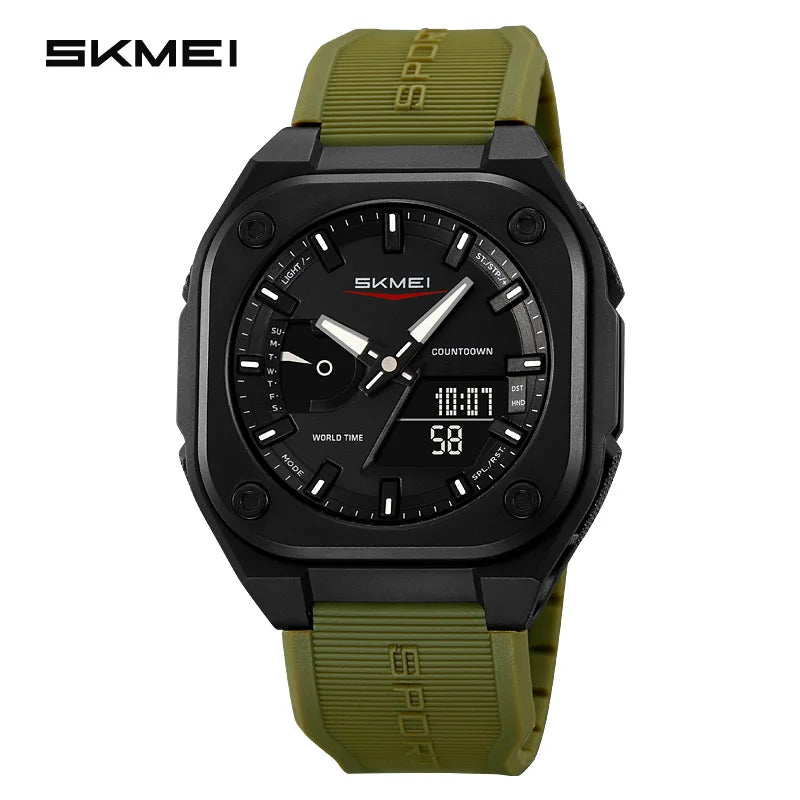 Montre-bracelet numérique étanche pour homme — réveil, sport, mode business