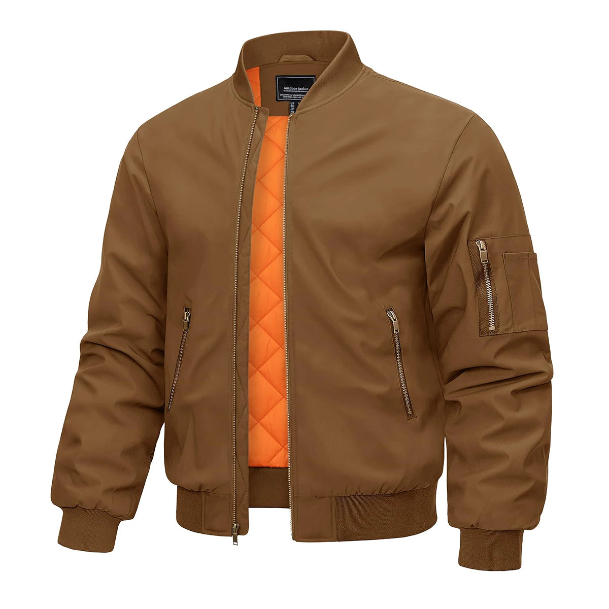 Veste bomber pour hommes — chaud, hiver, rembourré, baseball, pilote, coupe-vent, varsity