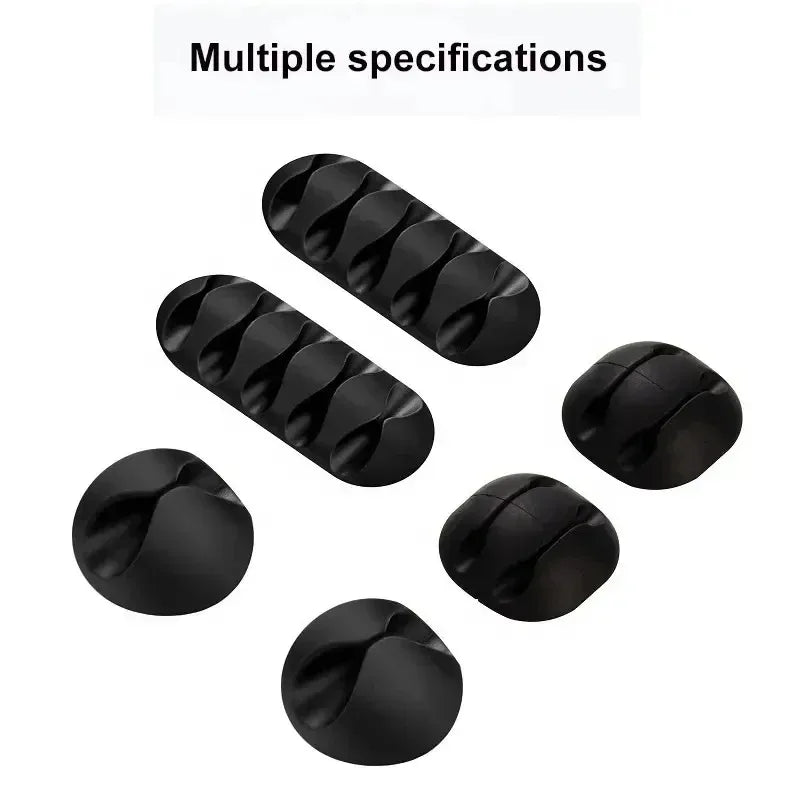 Silicone Cable Wire Organizer, USB Cable Winder, Self-Adhesive Management Clips for Mouse, Keyboard, Headset for iPhone Huawei