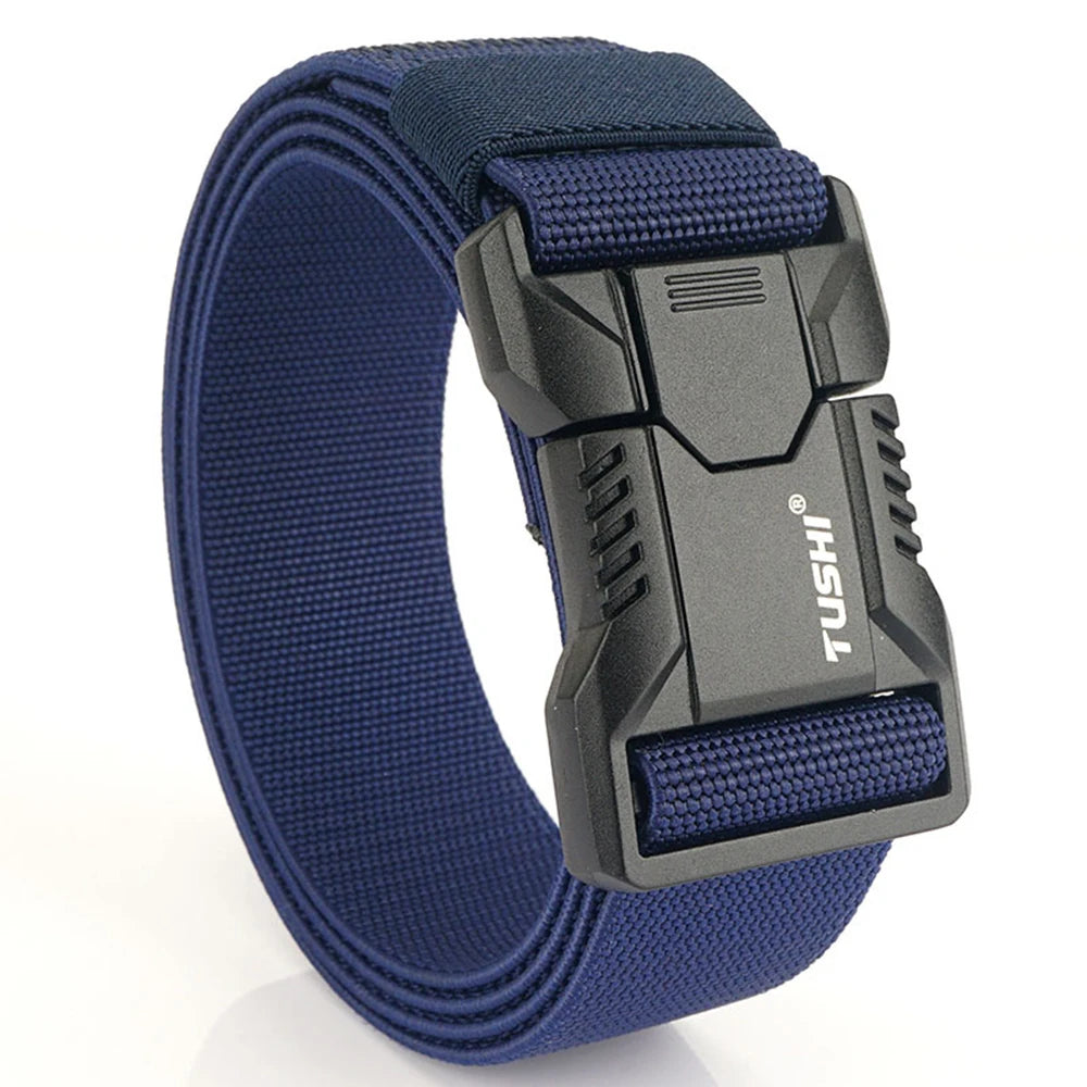TUSHI – ceintures élastiques à boucle enfichable en alliage d'aluminium pour hommes, ceinture tactique Durable, Cowboy, ceinture militaire en plein air, chasse