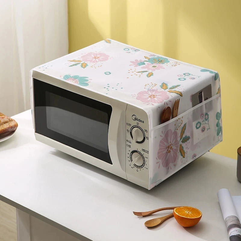 Couvercle anti-poussière étanche pour micro-ondes, stockage latéral, Surface d'impression domestique, appareils résistants à l'huile, Protection de l'environnement de haute qualité