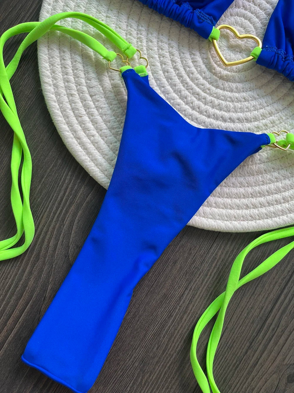 RUOTONSEPT-Maillot de bain deux pièces sexy pour femme, bikini brésilien, couleur unie, col licou, triangle, culotte tanga