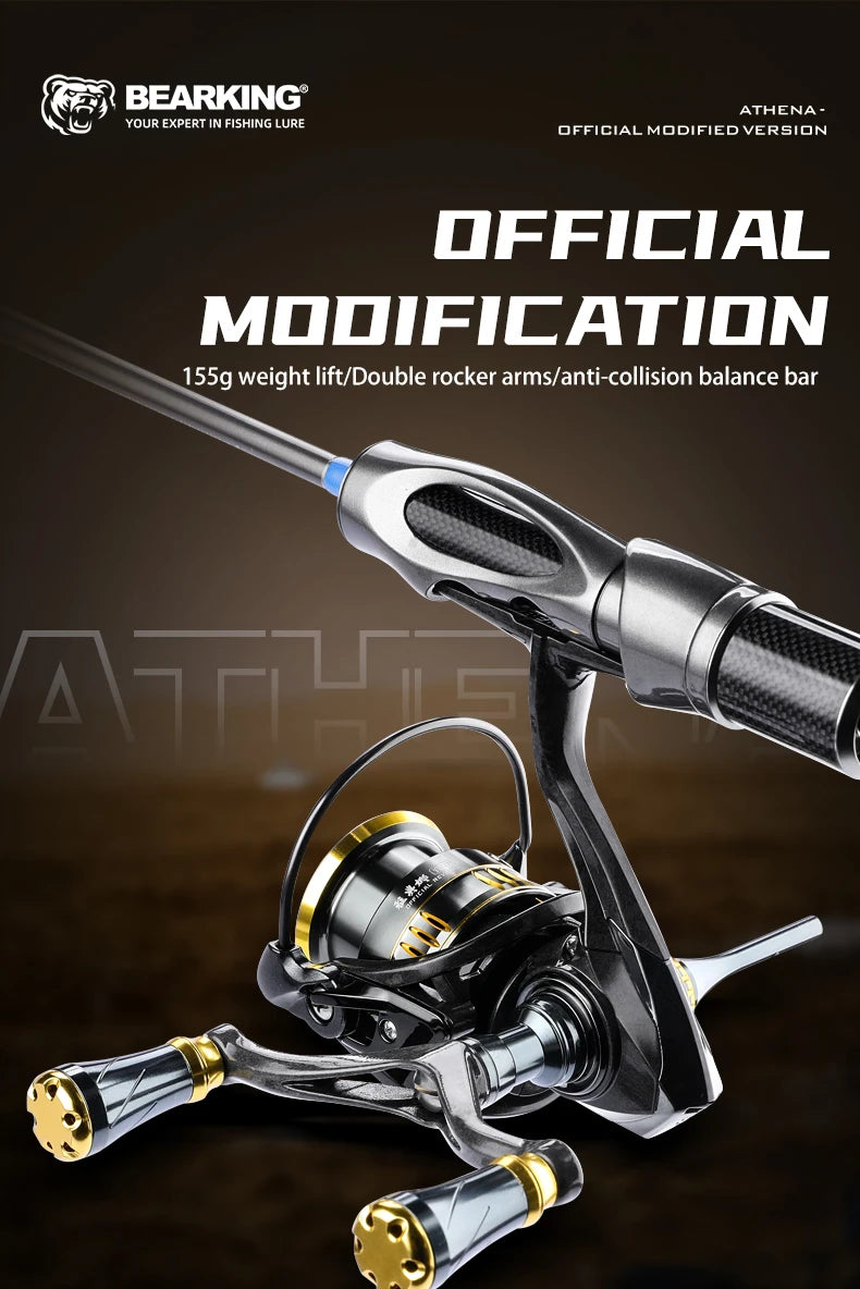 BEARKING RS Athena 5.2:1 roue rotative 6 + 1BB bouche inclinée tasse peu profonde Double bras oscillant tige d'équilibre roue rotative universelle