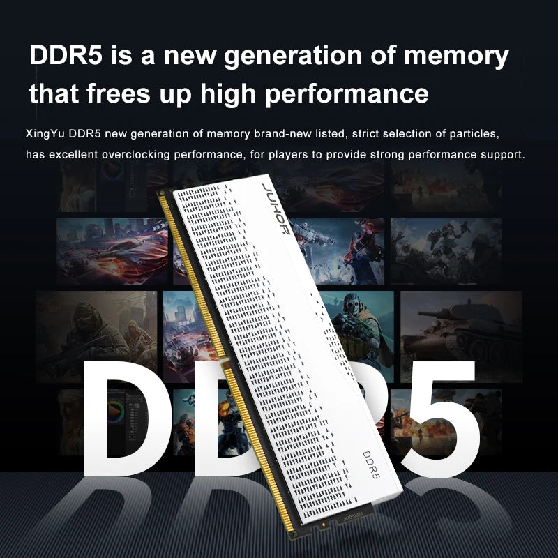 Mémoire RAM DDR5 JUHOR 16 Go 4800 MHz 5600 MHz 6000 MHz pour ordinateur de bureau et jeux