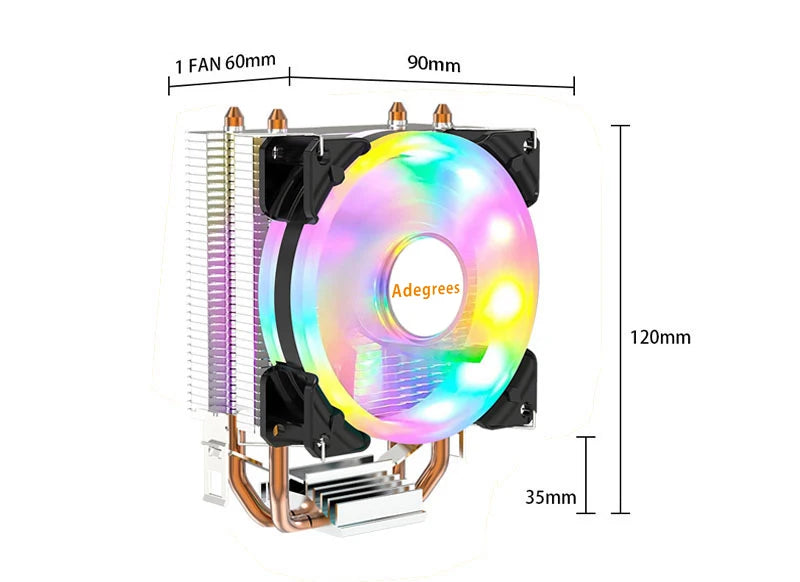 Ventilateur de refroidissement pour processeur Intel, refroidisseur d'air CPU, X79, X99, 3 broches, 4 broches, PWM, LGA 1366, 1151, 1155, 1200, 1700, 2011, AMD, AM3, AM4, AM5