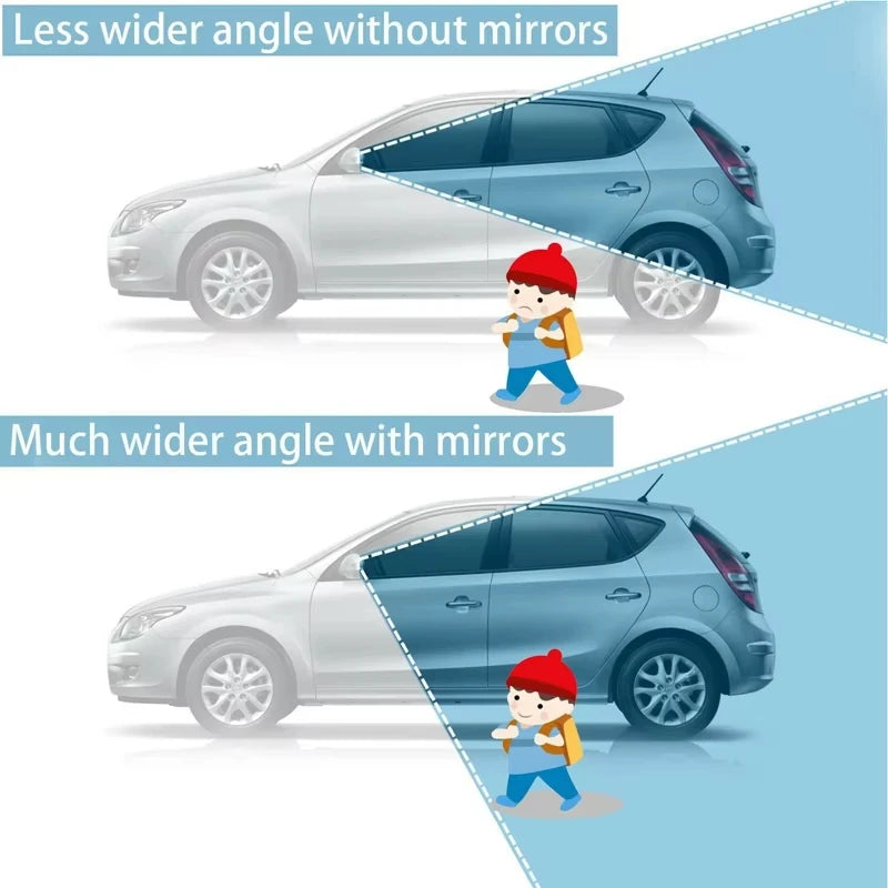 Espejo retrovisor lateral de gran angular automático ajustable, espejos convexos de punto ciego para espejo auxiliar de estacionamiento inverso de coche