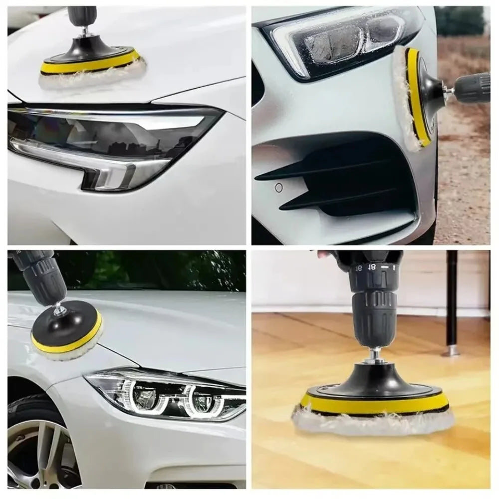 Kit de Polissage Voiture 5 Pièces — Disques Laine & Mousse Correction Peinture
