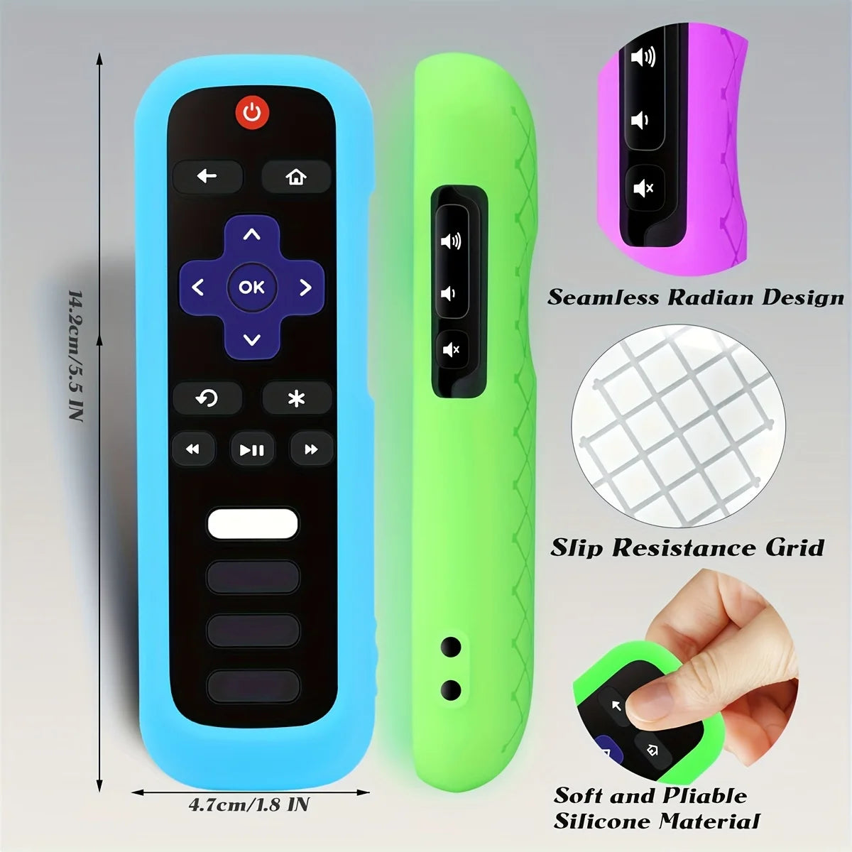 Télécommande lumineuse en silicone avec corde — 1/2/3 pièces, compatible TV universelle