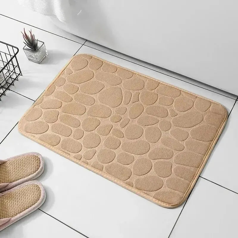 Tapis en fibre gaufrée 1 pièce, tapis antidérapant pour salle de bain et salon, tapis de sol en galets, articles ménagers