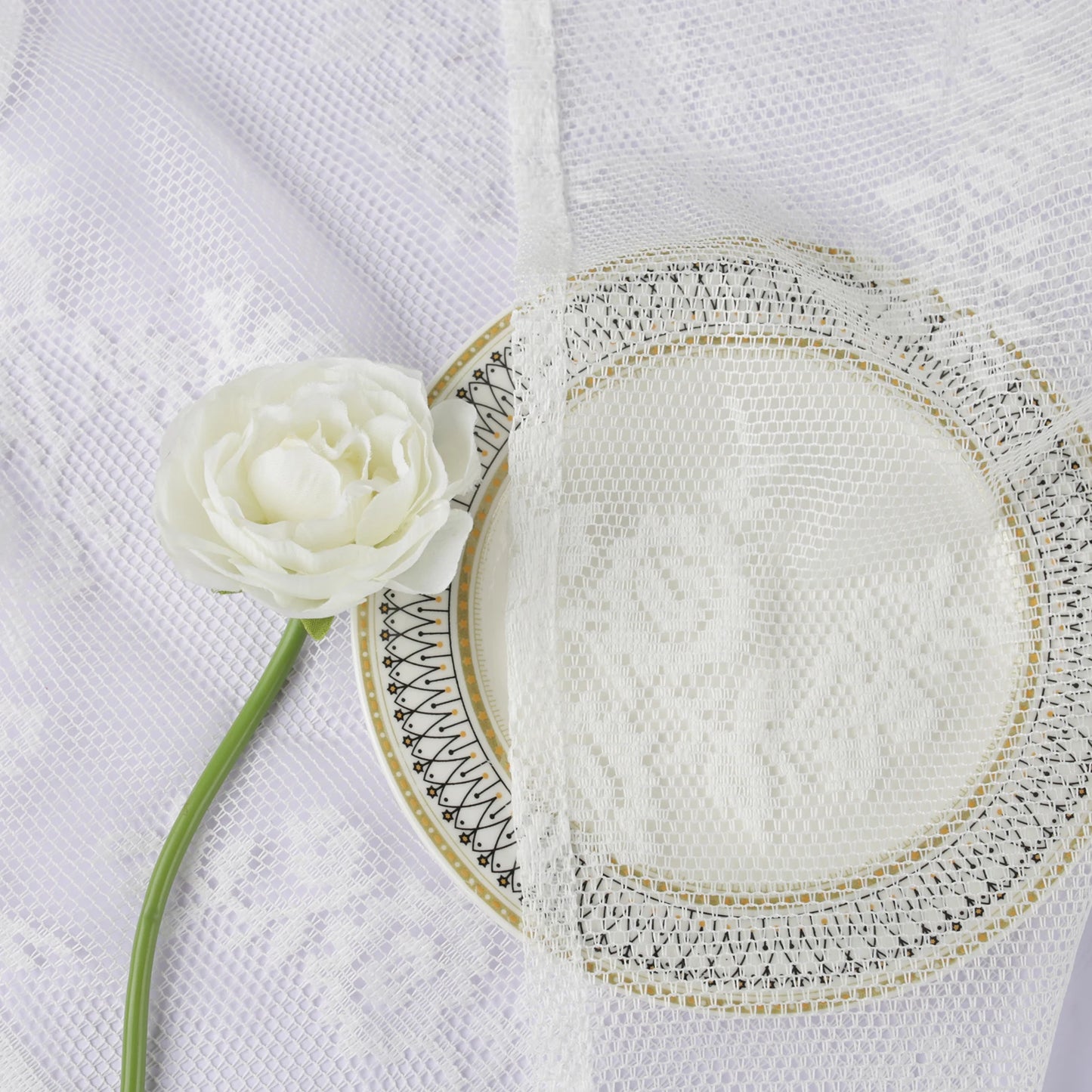 Rideaux transparents en dentelle brodée de fleurs blanches, en Voile de fenêtre de poche pour salon, chambre à coucher, décor de scène de mariage