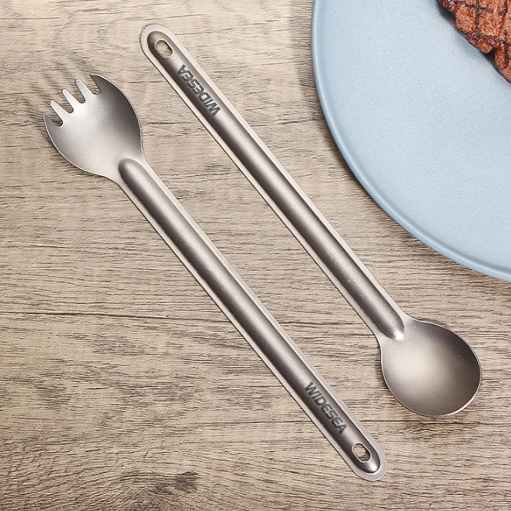 Widesea Camping titane Spork cuillère extérieur fourchette légère vaisselle Portable pique-nique randonnée voyage vaisselle ultralégère