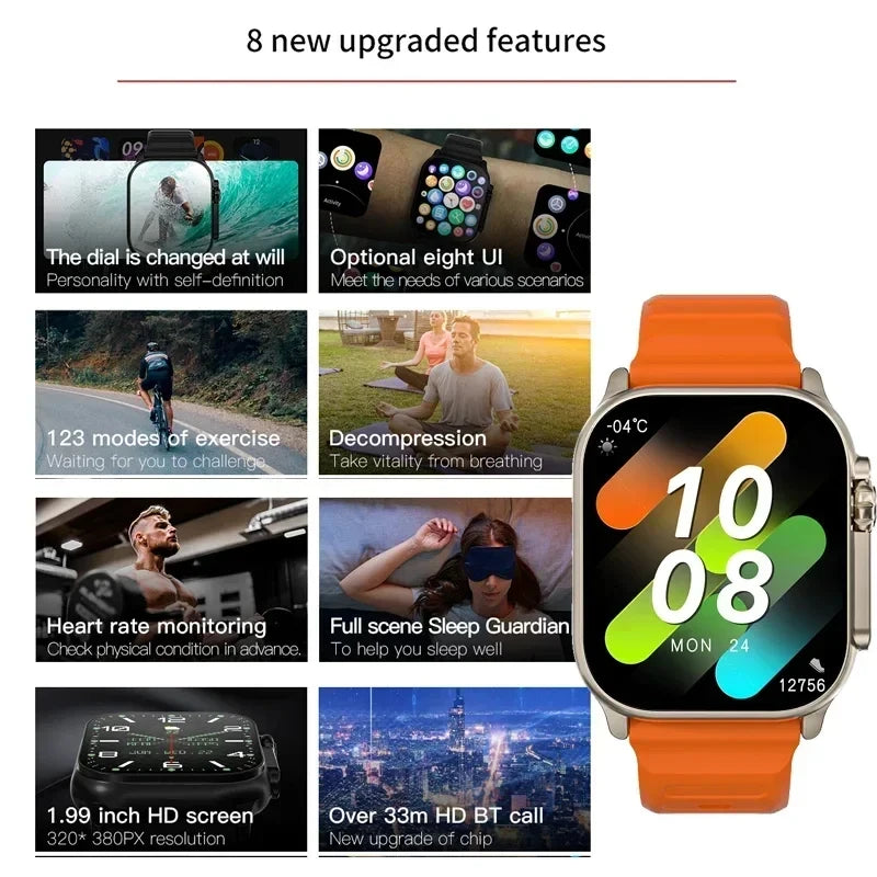 Montre Connectée Bluetooth — Alerte Message Fréquence Cardiaque Sport Android iOS