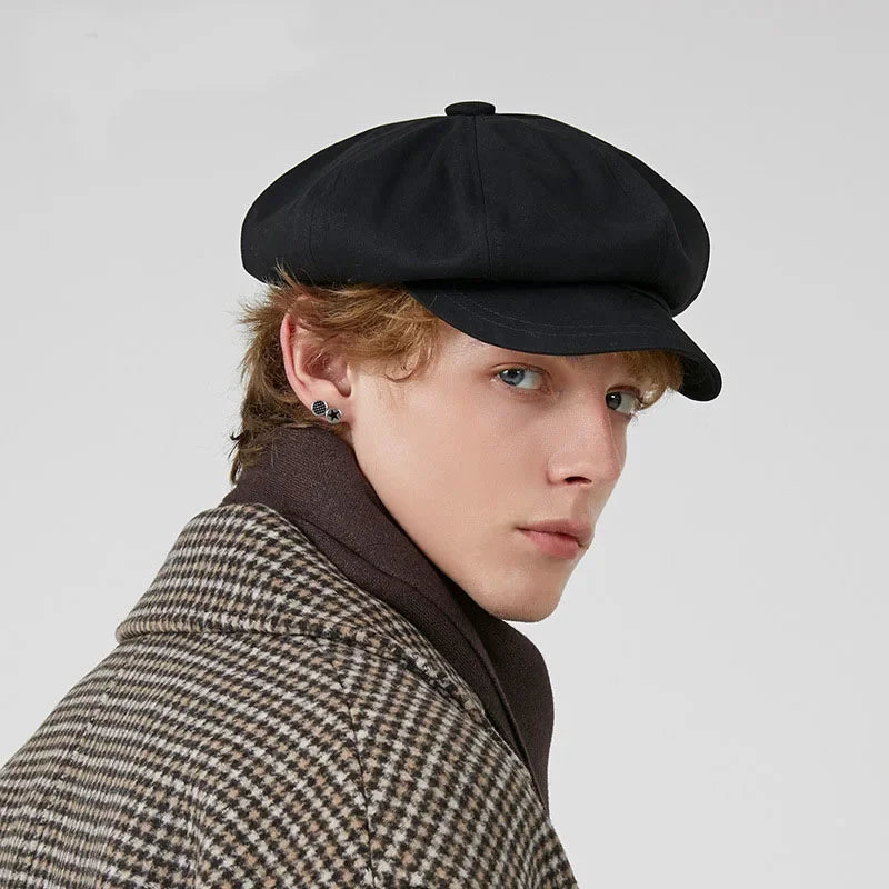 Mode béret mâle femme printemps été polyvalent classique Casquette peintre élégant rétro octogonal chapeau hommes femmes Casquette de soleil adolescent