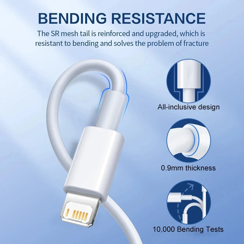 Fast Charging Cable for iPhone, USB Charger, Accessories, 14, 13, 12, 11, Pro Max, Mini, Poly, XS, X, SE, 8, 7, 6, Plus, 6s, 5, 5s, iPad