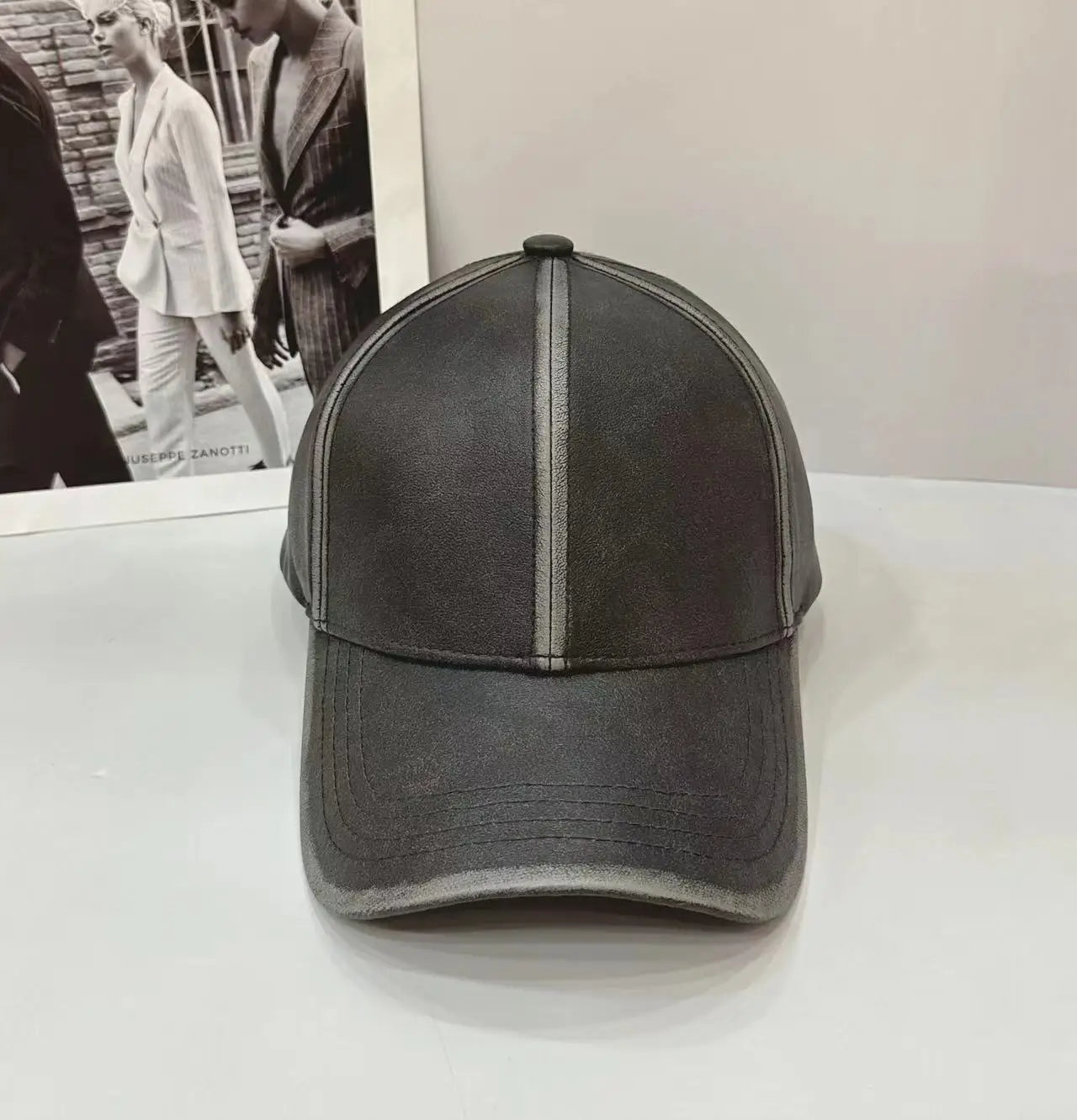 Casquette de baseball en cuir pour hommes et femmes — snapback, street, hip hop, trucker, hiver