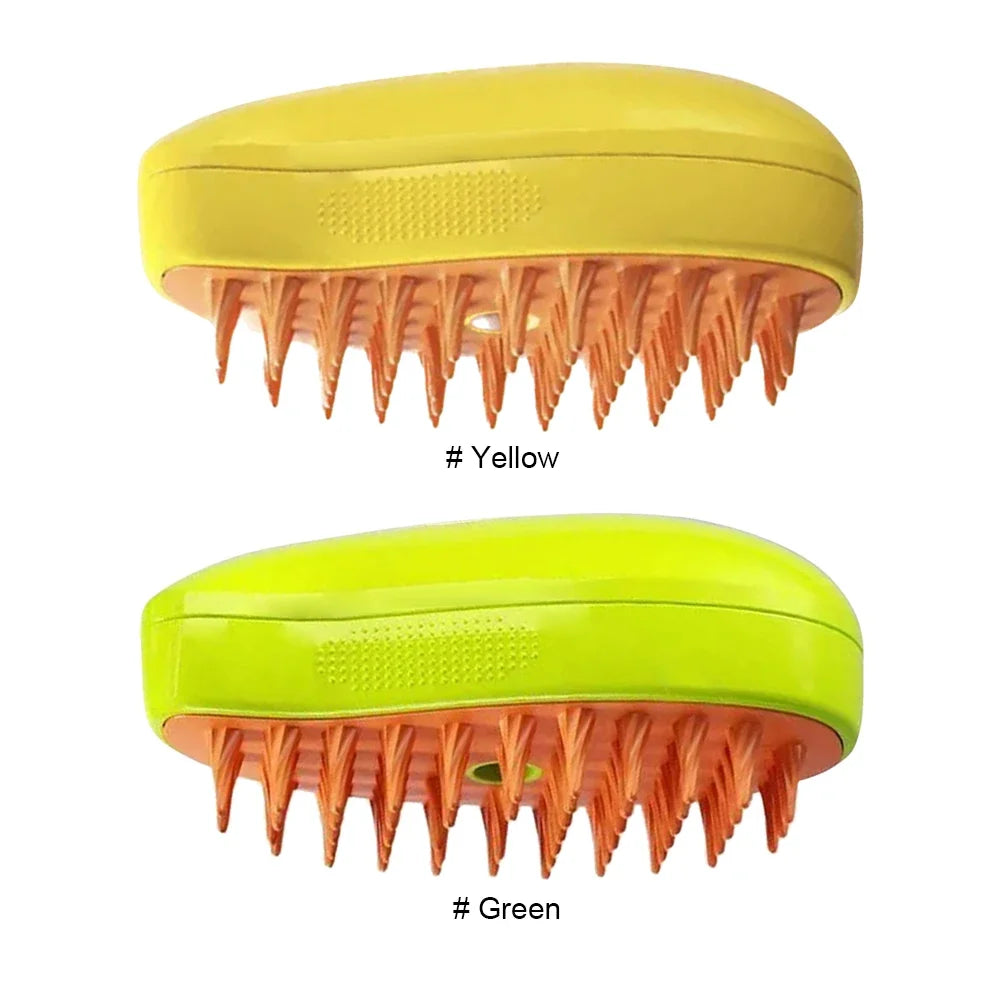Brosse de Énergie à Vapeur 3 en 1 pour Chat et Chien, Peigne Pliable et Rotatif à un Bouton, Idéal pour le Bain et l'Épilation des Poils