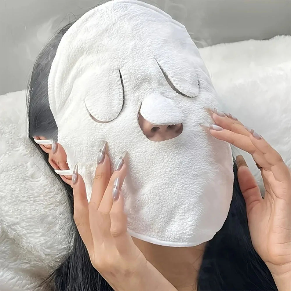 Reusable facial towel masks, hot and cold compress, hot and cold moisturizing skin care steamer, soft and gentle