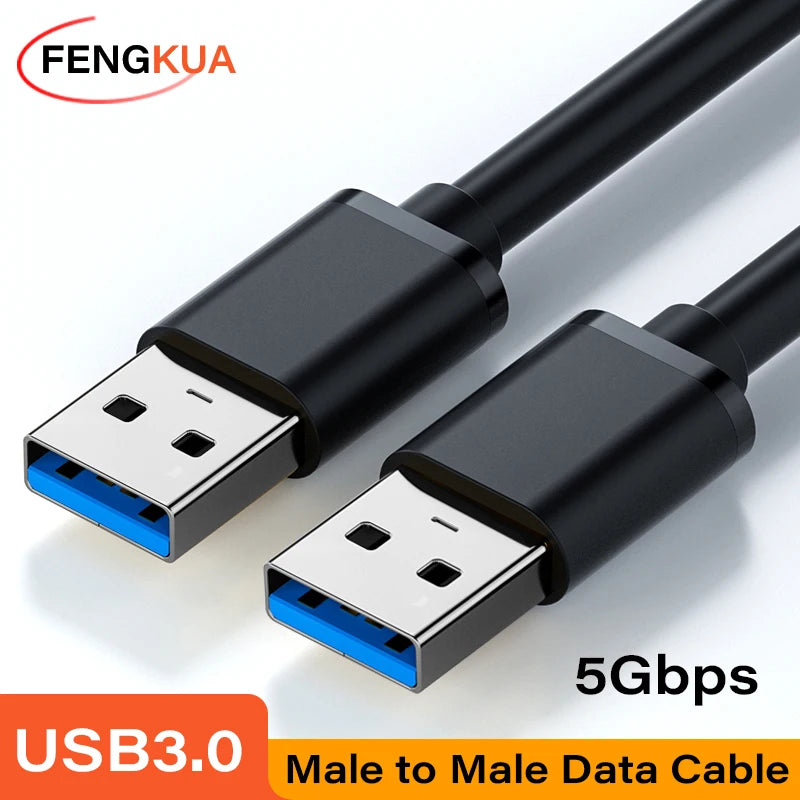 Câble d'extension USB 3.0 mâle vers mâle, 5Gbps, transmission rapide, câble de données, ordinateur portable vers disque dur mobile, TV