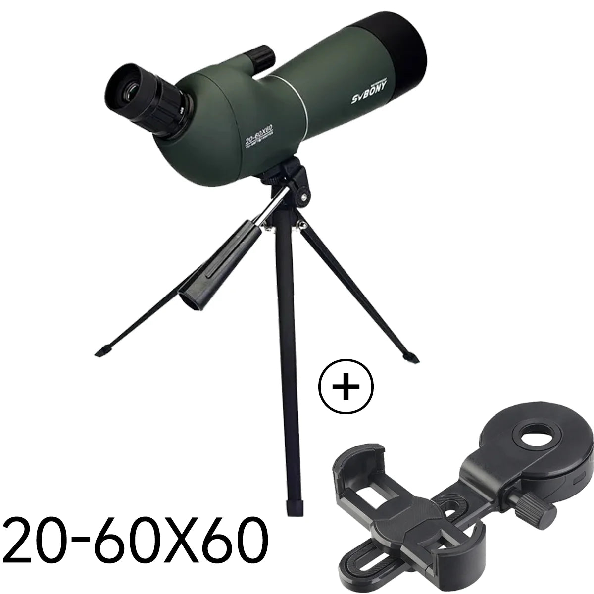 Svbony SV28 Spotting Scope 50/60/70/80mm Bak4 Porro Prism Waterproof Monocular Powerful Spotting Scope Phone Adapter Tripod for Bird Watching