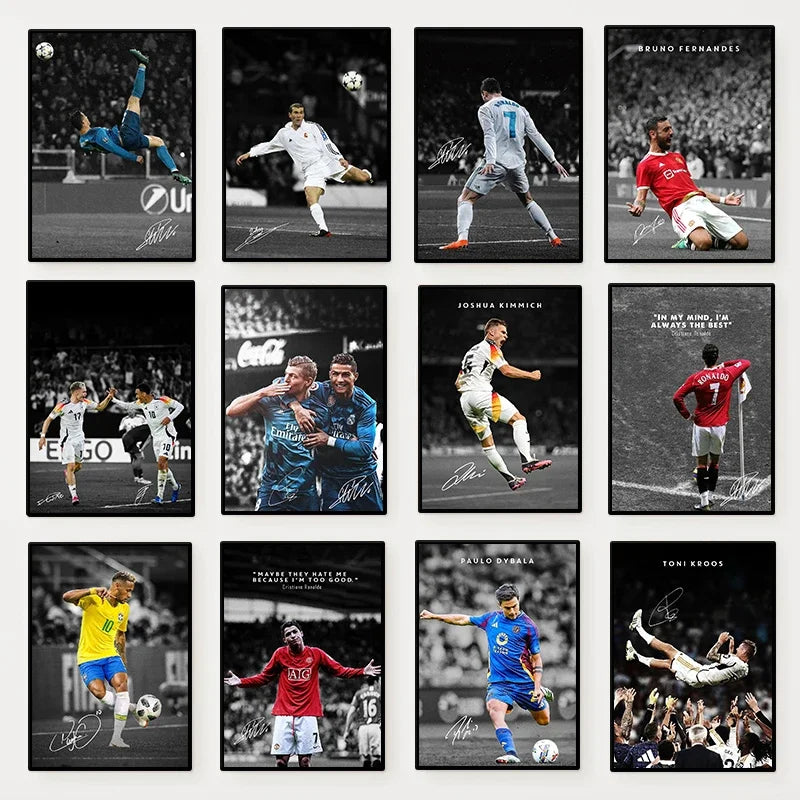Affiche Toile Portrait Joueur de Football Style Moderne — Décoration Murale Salon