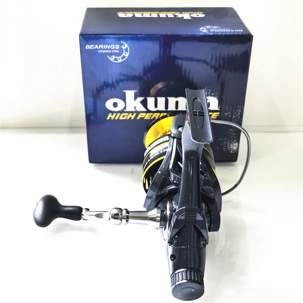 Okuma – moulinet de pêche rotatif avec tasse en métal, charge maximale de 22KG, adapté au modèle 3000 à 8000