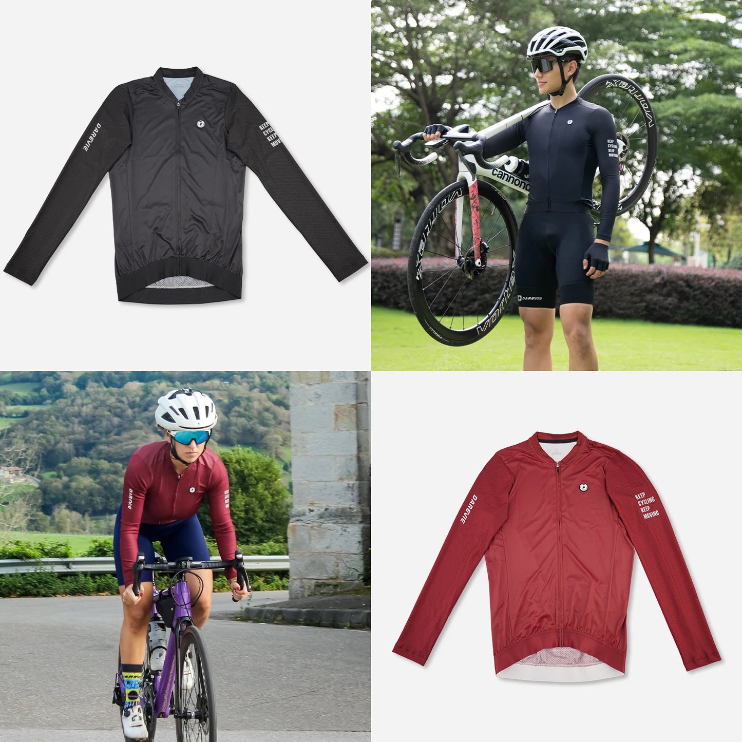 Maillot de Cyclisme Homme 2024 — Respirant Manches Longues VTT Route Anti-UV