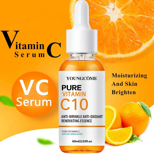 Vitamin C Facial Essence Hyaluronic Acid Dark Skin Brightening Serum Fades Fine Lines Moisturizing Repair Dull Facial Skin Care Serum